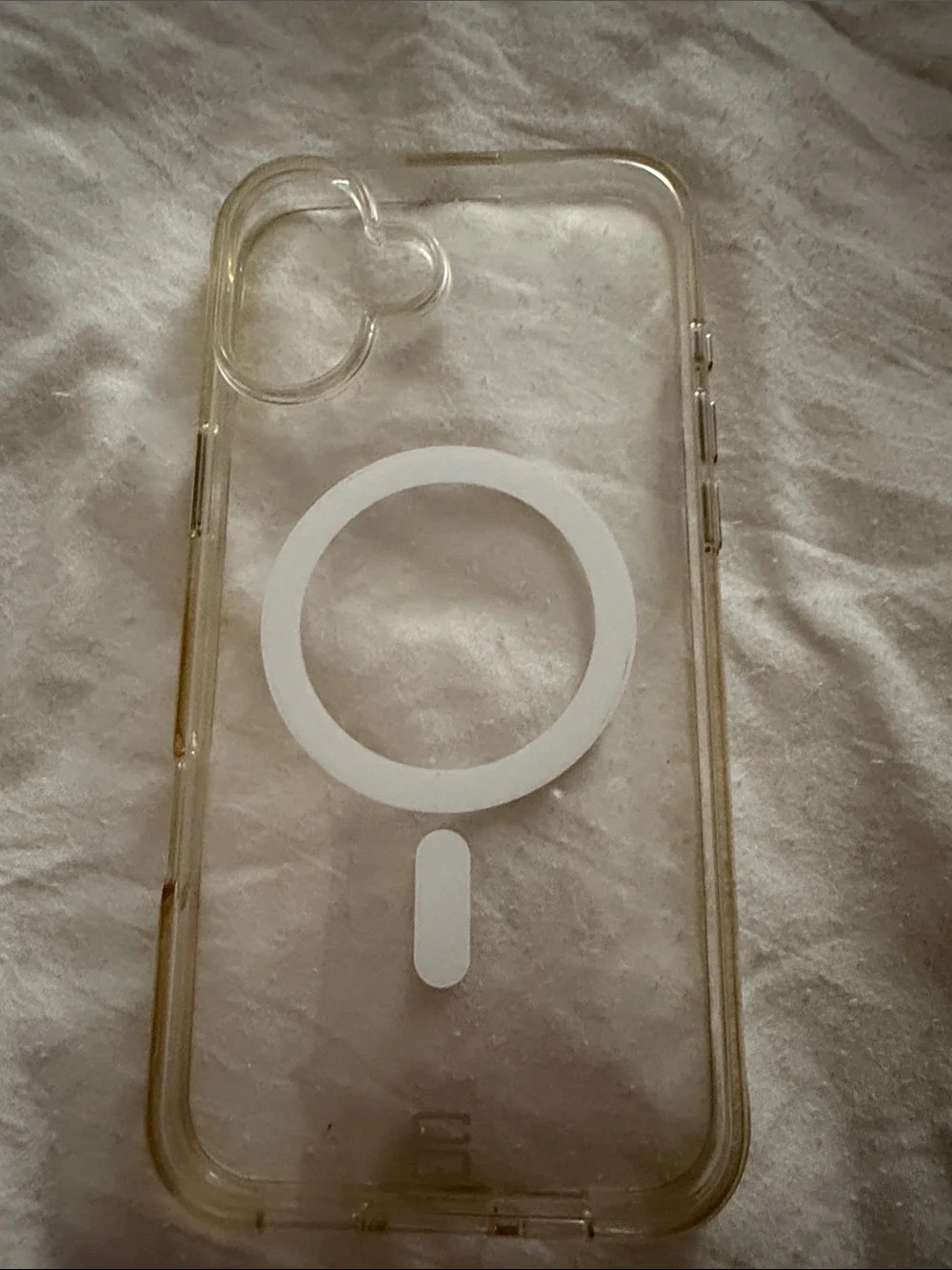 Clear MagSafe-Compatible Phone Case with White Ring